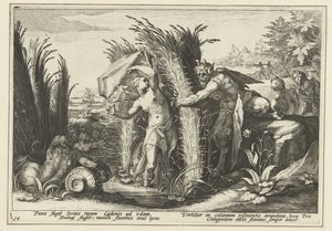 Pan og Syrigs Ovids metamorfoser (serietittel) av Hendrick Goltzius (workshop of)