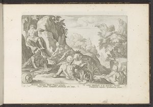 Peneus besøkt av andre elveguder Ovids metamorfoser (serietittel) Gjenskapninger av P. Ovidius Naso (serietittel) av Hendrick Goltzius (workshop of)