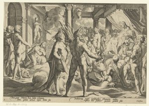 Phaeton i Helios-palasset Ovids metamorfoser (serietittel) av Hendrick Goltzius (workshop of)