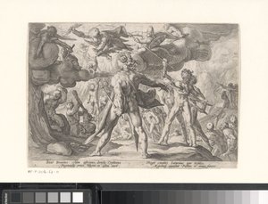 Kamp mellom gudene og kjempene Metamorphoses of Ovid (serietittel) av Hendrick Goltzius (workshop of)