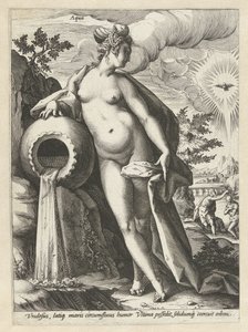 Vann Aqua (tittel på objekt) The Four Elements (serietittel) av Hendrick Goltzius (workshop of)