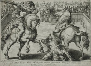 En duell til hest av Hendrick Goltzius
