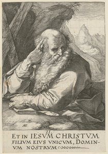 Andreas, side 2 i serien «Kristus, de tolv apostlene og Paulus» av Hendrick Goltzius