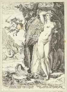 Andromeda blir frigjort av Perseus av Hendrick Goltzius