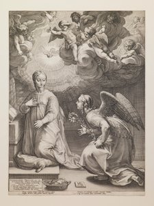 Bebudelsen, fra serien «Jomfru Marias liv» av Hendrick Goltzius