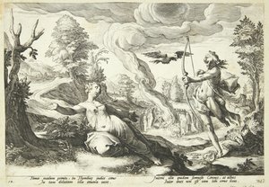 Apollo dreper Koronis av Hendrick Goltzius