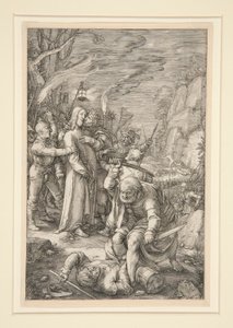 Christ Taken Captive (The Berayal of Christ), fra The Passion, #3 i en serie med 12 graveringer av Hendrick Goltzius