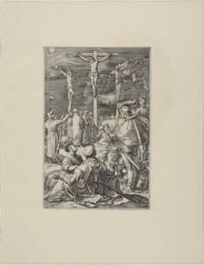 Kristus på korset, plate ti fra Kristi lidenskap av Hendrick Goltzius