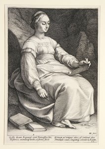 Klio, blad 4 fra serien «De ni musene» av Hendrick Goltzius