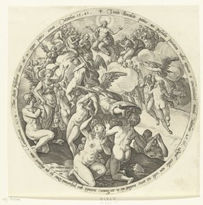 De velsignede blir mottatt i himmelen The Last Judgment (serietittel) av Hendrick Goltzius