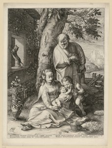 Den hellige familie med Johannesbarnet av Hendrick Goltzius