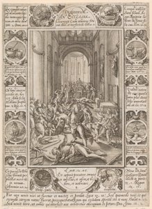 «Dissidium in Ecclesia», blad 8 i serien «Allegorier om den kristne tro» av Hendrick Goltzius