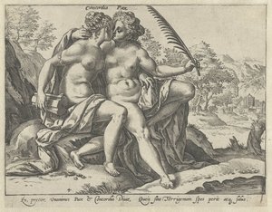 Unity and Peace (Concordia / Pax) De forente dyder (serietittel) av Hendrick Goltzius