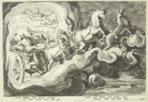 Phaeton kjører solvognen av Hendrick Goltzius