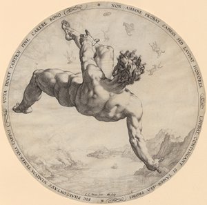 Phaetons fall, side 3 i serien «De fire himmelstormerne» av Hendrick Goltzius
