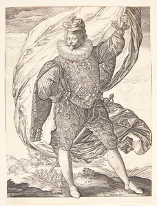 Faneholderen, vendt mot høyre av Hendrick Goltzius