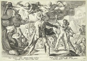 Kjempene stormer himmelen av Hendrick Goltzius