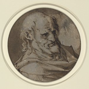 Hodet til en apostel av Hendrick Goltzius