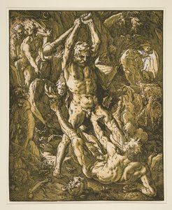 Hercules dreper Cacus av Hendrick Goltzius