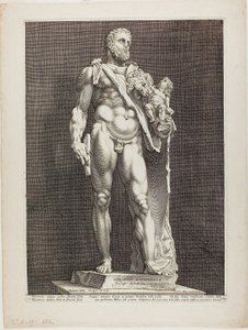 Hercules og Telephos, plate to fra Three Famous Antique Sculptures av Hendrick Goltzius