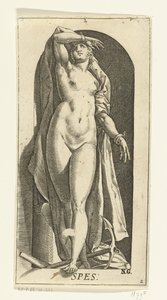 Heap Spes (tittel på objekt) De syv dyder (serietittel) av Hendrick Goltzius