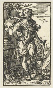 Ung mann med spaserstokk av Hendrick Goltzius