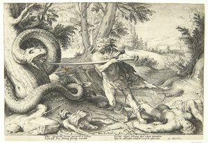 Cadmus dreper dragen av Hendrick Goltzius