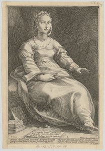 Kalliope, blad 1 i serien «De ni musene» av Hendrick Goltzius