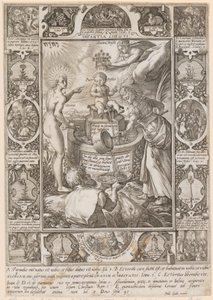 Kristi barndom, blad 3 i serien «Kristi liv» av Hendrick Goltzius