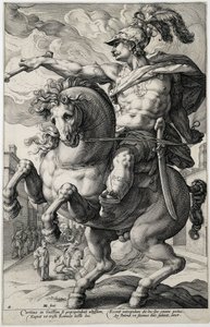 Marcus Curtius The Roman Heroes (serietittel) av Hendrick Goltzius