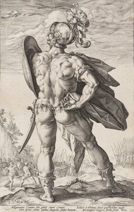 Marcus Valerius Corvus (Romerske helter, blad 6) av Hendrick Goltzius