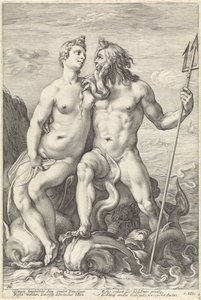 Neptun og amfitritt The God Couple (serietittel) av Hendrick Goltzius