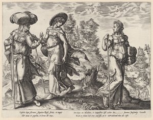 Orpa forlater Naomi og Rut The History of Ruth (serietittel) av Hendrick Goltzius