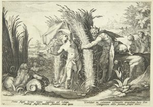 Pan og Syrinx av Hendrick Goltzius