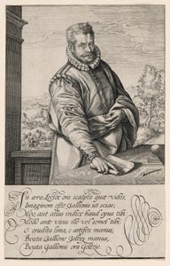 Philips Galle (1537-1612), elev av Coornhert fra Haarlem, gravør og utgiver i Antwerpen fra 1570; Eunukkens dåp i bakgrunnen til venstre av Hendrick Goltzius