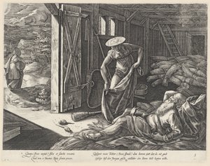 Ruth og Boas in the Granary The History of Ruth (serietittel) av Hendrick Goltzius