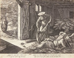 Rut og Boas på treskeplassen av Hendrick Goltzius