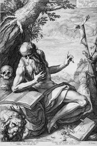 Sankt Hieronymus i ørkenen av Hendrick Goltzius