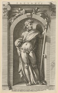 Saturn, blad 1 fra serien «Åtte antikke guddommer» av Hendrick Goltzius