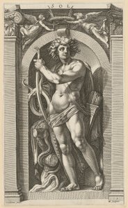 Sol, blad 5 fra serien «Åtte antikke guddommer» av Hendrick Goltzius