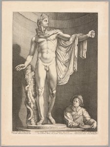Apollo Belvedere, plate 3 fra Three Famous Antique Sculptures av Hendrick Goltzius