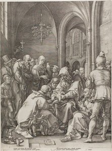 The Circumcision, plate fire fra The Birth and Early Life of Christ av Hendrick Goltzius