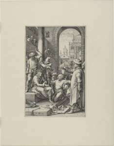 The Crowning with Thorns, plate syv fra The Passion of Christ av Hendrick Goltzius