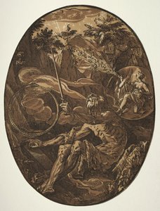 The Deities: Demogorgon in the Cave of Eternity av Hendrick Goltzius