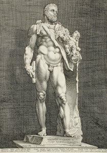 Keiser Commodus som Herkules av Hendrick Goltzius