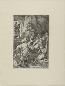 The Entombment, plate elleve fra The Passion of Christ av Hendrick Goltzius