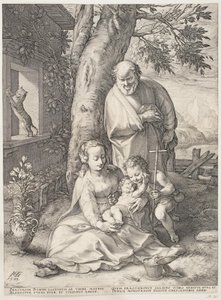 Den hellige familie med den unge døperen Johannes av Hendrick Goltzius