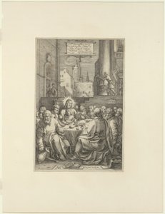 Nattverden, tallerken en fra The Passion of Christ av Hendrick Goltzius