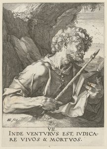 Thomas, blad 8 fra serien «Kristus, de tolv apostlene og Paulus» av Hendrick Goltzius