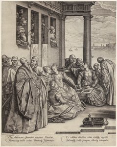 Et bryllup i Venezia [venstre side av arket] av Hendrick Goltzius